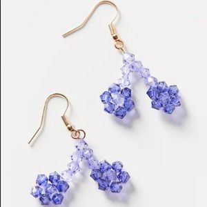 NWT Urban Outfitters Blossom Beaded Purple Lavender Flower Earrings Y2K